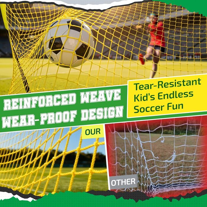 Футбольні ворота Happy Jump складні для дітей та дорослих 1 або 2 ворота 120x90 / 152x110 / 213x152 см Додатково з м&39ячем, насосом, конусами та мішенню Для саду та подарунка 1-152x110 см жовтого кольору