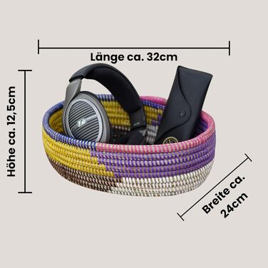 Плетений кошик для зберігання YAADU з кришкою полиця-кошик, хлібниця, органайзер, багатофункціональна полиця-кошик, коробка для зберігання іграшок, косметики, круглий хлібник, модель Yama (різнокольоровий)