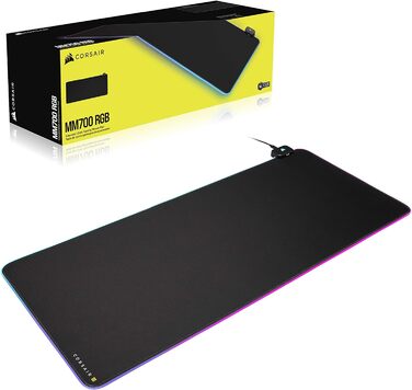 Ігровий килимок для миші Corsair MM700 RGB Extended Cloth - 930 мм x 400 мм - RGB-підсвічування на 360 - концентратор з двома USB-
