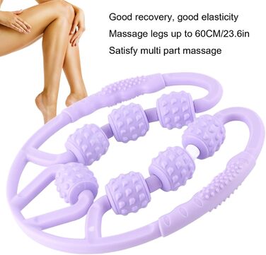 Масажний ролик, U-подібна форма Trigger Point Massage Roller 7 коліс Масажний ролик для литок ніг рук знімає біль у м'язах, знімає біль, скутість і напружені м'язи