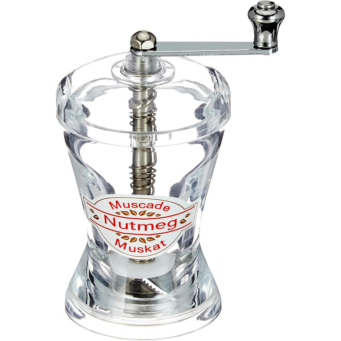 Акрилова шліфувальна машина для подрібнення та зберігання цілого мускатного горіха. Висота 10 см, 277130