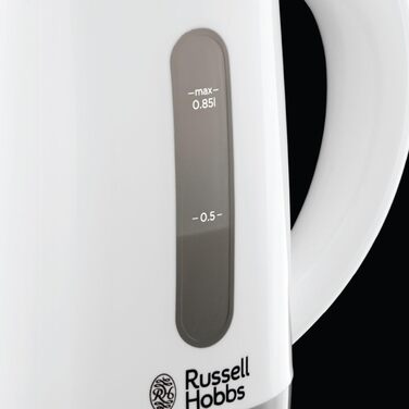 Електричний чайник Russell Hobbs Small Туристичний чайник 0,85 л з регулюванням напруги по всьому світу Travel (1000 Вт, в т.ч. 2 чашки та 2 чайні ложки, оптимізований носик, компактний маленький чайник) 23840-70