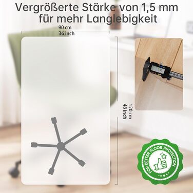 Захисний килимок для підлоги, прозорий килимок для офісних стільців для твердих підлог, різні розміри, нековзний килимок для стільців - 90x120 см Прозорий 90120 см