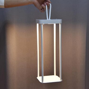 Ліхтар ємністю 5000 мАг, зарядка через USB, 2-рівневе затемнення, бездротова настільна лампа, нековзка основа, світлодіодний нічник для кемпінгу та використання в приміщенні (білий) (Білий)