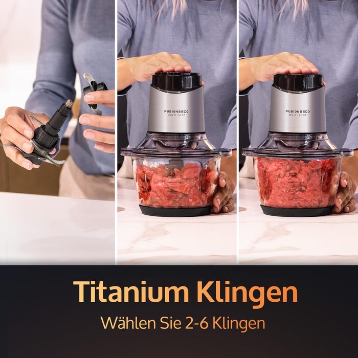 Універсальний подрібнювач - Кухонний комбайн - Електричний подрібнювач - Подрібнювач - Блендер - 400 Вт - з 6 титановими лезами