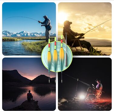 Світлодіодні рибальські поплавці, водонепроникні поплавці для нічної риболовлі у прісній та солоній воді, рибальські аксесуари високої видимості для початківців та професіоналів, 3