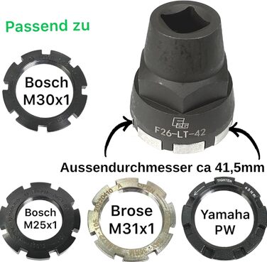 Інструмент Fantic26 Lockring Tool Ebike Bicycle Lockring Chainring Spider Service Tool Інструмент для розбирання Гайка Підходить для Ebike Brose Motor Drive S/Mag для Bosch Gen.2 Gen.3 Performance CX, Yamaha PW-X