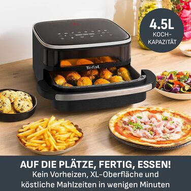 Аерофритюрниця Tefal Easy Fry XL Surface з вікном перегляду та функцією пічці для піци Інноваційна технологія Extra Crisp