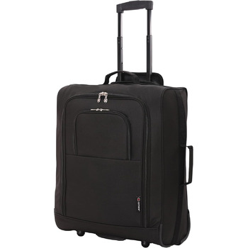 Валіза-візок 5 Cities 56x45x25 Easyjet/British Airways/Jet2 Максимальний розмір ручної поклажі Сумка для літака Дорожня сумка Літак, 56 см, 60 літрів, гарантія 2 роки (чорна) Чорний
