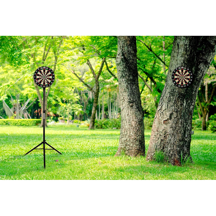 Мішень для дротиків Stagecaptain DBS-1715C Bullseye Champion з дротиками - Професійна сталева мішень для дротиків з сизалю - Мішень для дротиків з надтонкими дротами - Мішень для дротиків з 6 дротиками та 4 наборами дергань