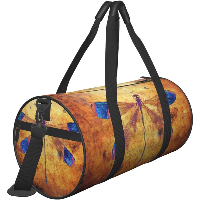 Дорожня сумка-тоут з дизайном стрекози, бурштиновий колір, міцна сумка для йоги та подорожей