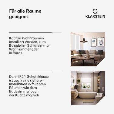 Електричний обігрівач Klarstein, конвекторний обігрівач, окремостоячий або настінний, енергозберігаючий, датчик відкритого вікна, електричний радіатор з термостатом, 2000 Вт, чорний