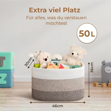 Великий кошик для зберігання - Прямокутний бавовняний кошик з ручкою - Великий кошик для ковдр, Вітальня - 46x36x30 см - Градієнтний жовтий - Плетений кошик для білизни - Зберігання іграшок, Дитяча кімната - 46x36x30 см Градієнтний жовтий