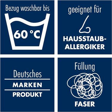 Подушка Irisette Noblesse - Зроблено в Німеччині - Подушка зі знімним чохлом з чистої бавовни, 40 x 80 см, сертифікована Oeko-Tex