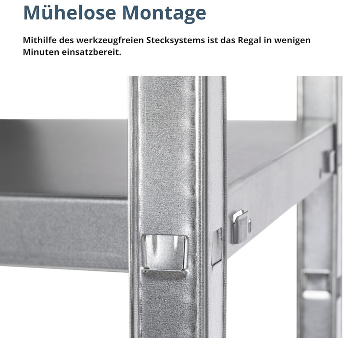 Система стелажів SCHULTE з 4 полицями PowerMAX, вантажопідйомність 65 кг, 180x80x40 см (ВxШxГ), оцинкована (полиця для зберігання, полиця для майстерні, полиця для підвалу, полиця для гаража, металева полиця)