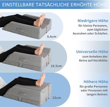 Подушка для ніг KingPavonini для підняття висоти від післяопераційних набряків, подушка для ніг з піни з ефектом пам&39яті для кровообігу, ішіасу, болю в спині, коліні, стегні, щиколотці