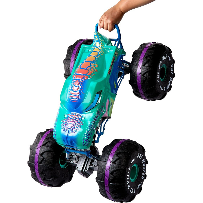 Машинка на дистанційному управлінні Hot Wheels Monster Trucks, Mega-Wrex в масштабі 16, надвелика іграшкова вантажівка на дистанці