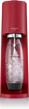 Бестселер машин для блискучої води SodaStream Terra Упаковка 1 пляшка 1 л 1 газова заправка 60 л для затиску Червоний