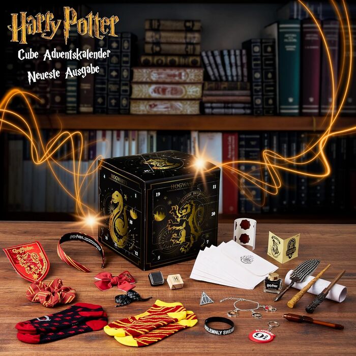 Дитячий адвент-календар Гаррі Поттера 2020, Дитячий адвент-календар у формі куба, 24 сюрпризи, Ювелірні вироби з адвент-календарем, Подарунки для дітей з адвент-календарем