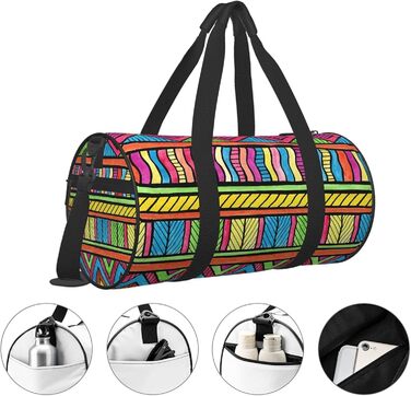 Спортивні сумки-мішки з акварельним етнічним малюнком для фітнесу, подорожей та покупок, велика дорожня сумка на нічліг та вихідні дні для чоловіків та жінок