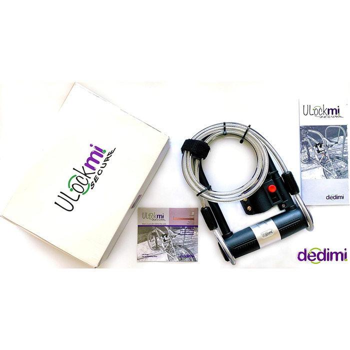 Велосипедний замок Ulockmi U-Lock 16 мм трос 120 см (Ø 10 мм), 3 ключі та кронштейн, водонепроникний комплект U-Lock для велосипеда, гірського велосипеда та електровелосипеда (чорний)