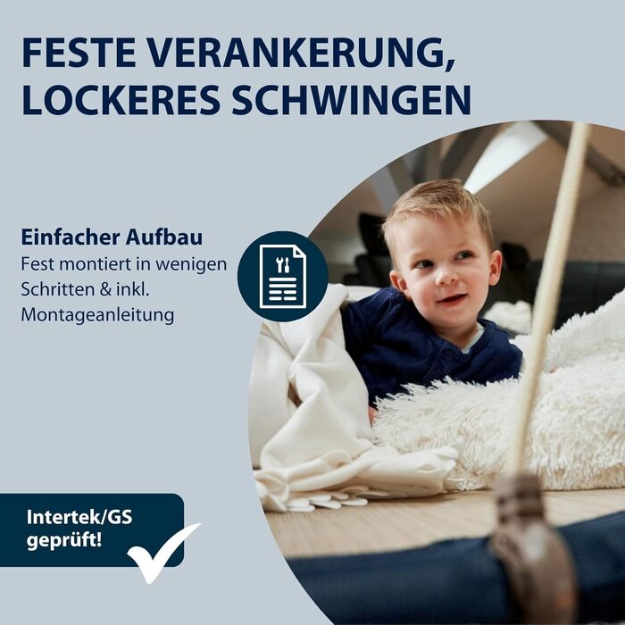 Регульована по висоті гніздова гойдалка діаметром 90/110 см для навантаження до 150 кг - Підвісна гойдалка з закритим сидінням - С