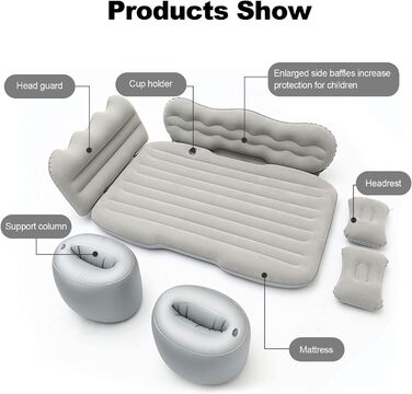 Автомобільний матрац для Mercedes-Benz Vito (W447) Extra Long 2014-, надувний матрац для заднього сидіння автомобіля, надувний матрац автомобіля, комбінований автомобільний матрац, комбінований автомобільний надувний матрац, стандартне фарбування B-paint 