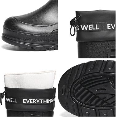 Чоловічі гумові чоботи до литок, водонепроникні, нековзні, гумові, чоботи для чоловіків, зручні, для садівництва, рибальства, для подвір&39я, ферми, на природі, для роботи, з регульованим шнурком, чорні