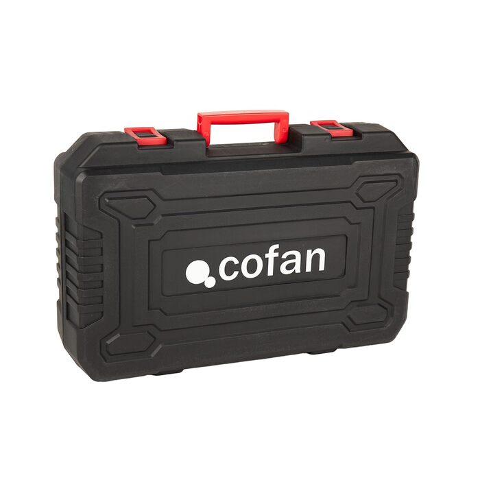 Перфоратор Cofan SDS-Plus, багатофункціональний, безщітковий 3 режими свердління, свердління з ударом та довбання Комплектація кейс з аксесуарами, акумулятор Li-Ion 20 В та зарядний пристрій
