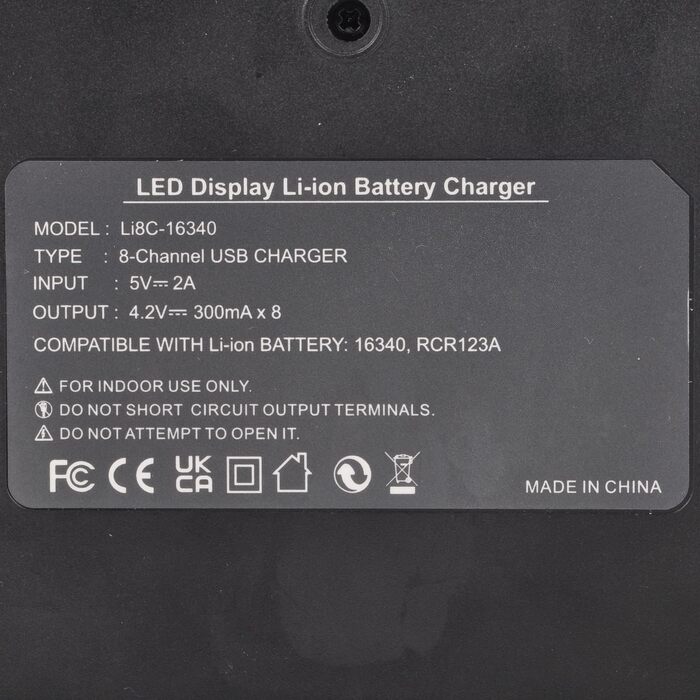 Зарядний пристрій Hisewen для літієвих батарей CR123A, 8 відсіків для зарядного пристрою CR123a, сумісний з камерами Arlo VMC3030 VMK3200 VMS3330 3430 3530 та ліхтариком (батарея не входить до комплекту)