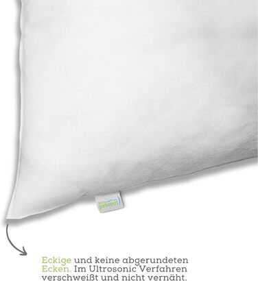 Подушки Bodyprotect 80 x 80 см, комплект з 2 шт. , подушки Ecoline з нетканого спанбонду, комплект постільної білизни подвійного розміру зі 100 мікрофібри, можна прати, білий колір