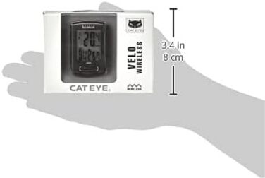 Велокомп'ютер Cateye Velo Wireless, Бездротовий, Водовідштовхувальний, Пластик, Чорний