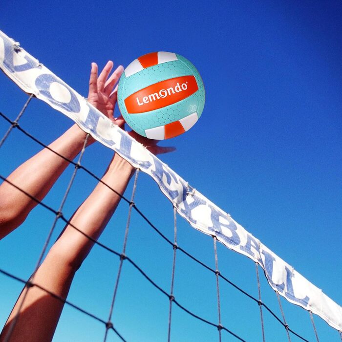 Волейбольний м'яч Lemondo, Розмір 5, М'який поліуретан (PU), Водонепроникний та нековзний, Для приміщень та вулиці (з насосом)