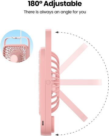 Настільний вентилятор TOPK Перезаряджуваний вентилятор на 2 батареї 5000 мАг, тихий тонкий особистий вентилятор з дисплеєм потужності та швидкості для офісної бібліотеки подорожей