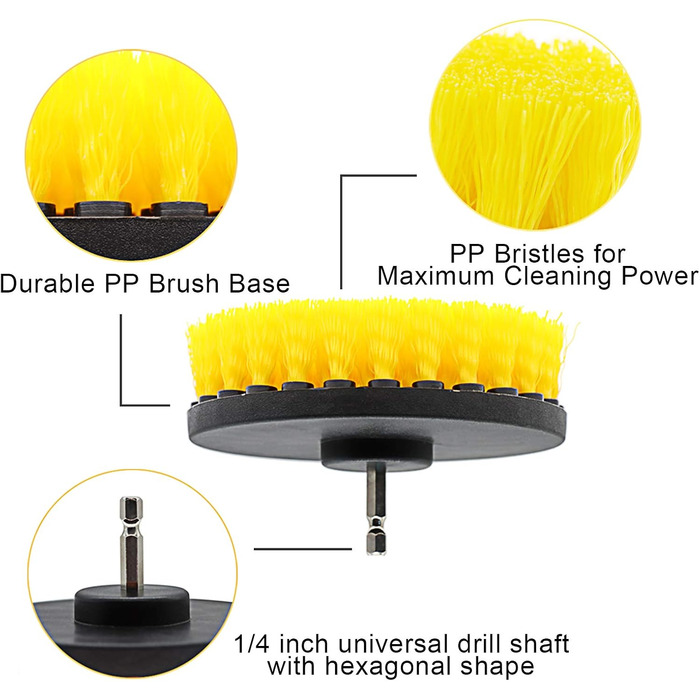Щітка насадка акумуляторна викрутка, 5 шт. щітка акумуляторна викрутка дриль набір для чищення ванних кімнат, ванн, підлоги, марму