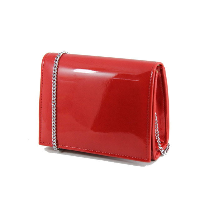Клатч-сумочка на ланцюжку, міні-сумочка з червоної шкіри, маленька