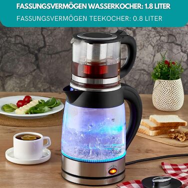 Чайник 100 без бісфенолу А Безпечне скло Фільтр від накипу 2200 Вт Захист від перегріву Чай Виробник чаю Чайна машина Чайник Виробник чаю Чайник для води