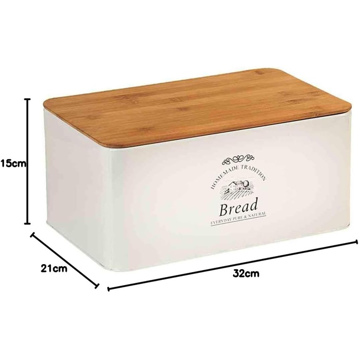 Хлібниця з жерсті та бамбука в стилі кантрі/зберігання хліба/Коллекція кантрі, 32 х 15 х 21 см, 1804563