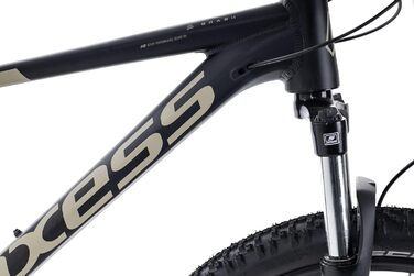 Гірський велосипед Axess Brash MTB Hardtail 16-швидкісна передача Гідравлічні дискові гальма, матово-чорний, 23 дюйми