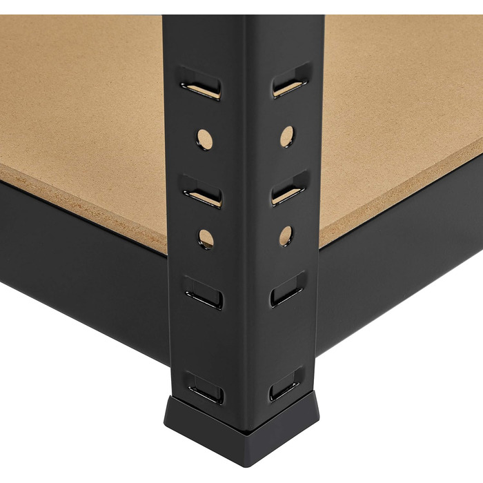 Стелаж для зберігання Yaheetech, безболтові стелажі, 180 x 90 x 45 см, 5 полиць, міцні стелажі, система підвальних стелажів з порошковим покриттям, вантажопідйомність 1325 кг, чорний, 180 x 90 x 45 см