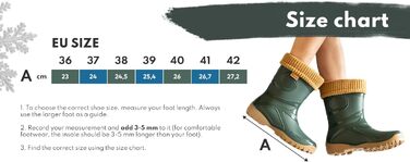 Гумові чоботи GoTherm з внутрішньою частиною з натуральної вовни, дуже зручні та дуже теплі, виготовлені з ПВХ, з нековзною підошвою, водонепроникні та підходять для підлітків, розмір 39 EU, чорні