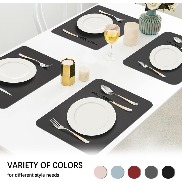 Серветки миються, серветка шкіряна набір з 6 серветок, що витираються, зі штучної шкіри, водонепроникна ПВХ серветка, серветка для