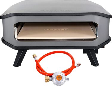 Газова піч для піци Cozze на відкритому повітрі - швидко та легко, ідеально підходить для піци Ø34 см, електронне запалювання, двошарова термостійка тип, 17'