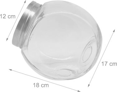 Банка для цукерок Relaxdays, набір з 2 шт. , 2 літри, банки для зберігання солодощів, батончик, кришка з нержавіючої сталі, прозора/срібляста