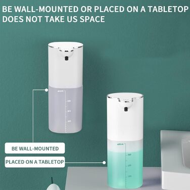 Автоматичний дозатор мила JOFLVA, настінний дозатор мила без свердління, електричний дозатор мила 400 мл, перезаряджається від USB