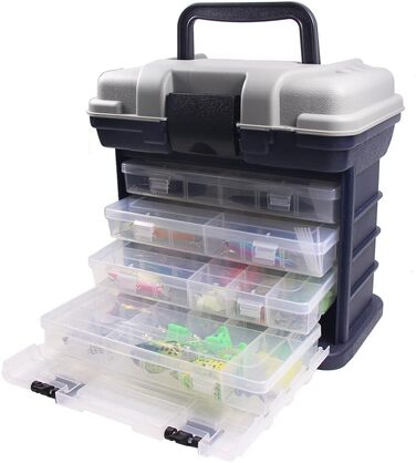 Ящик для рибальських снастей з 4 ящиками для зберігання рибальських аксесуарів та наживки
