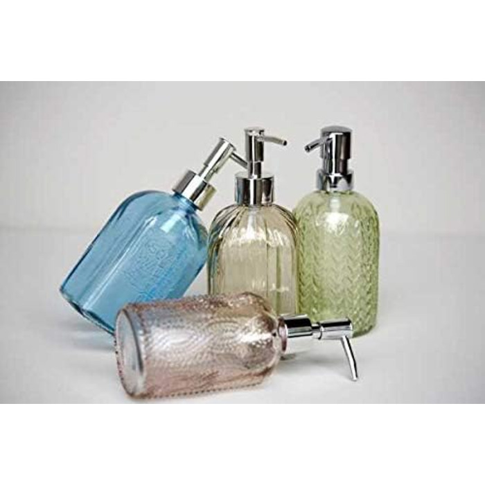 Дозатор для рідкого мила WENKO Vetro Brown, багаторазовий дозатор для мила зі справжнього скла на приблизно 520 мл рідкого мила, к