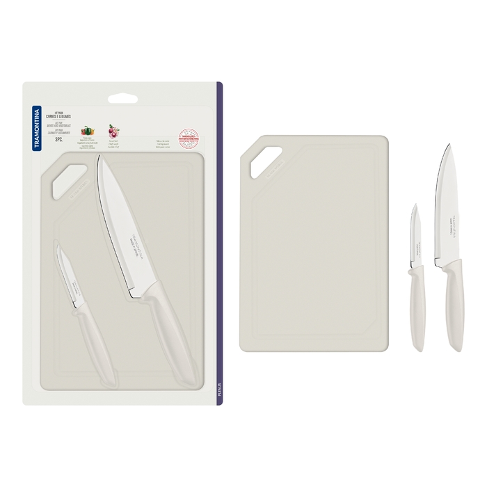 Набір ножів Tramontina Plenus light grey, 3 предмети (6747192)