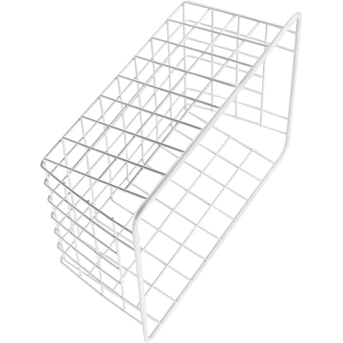 Набір із 4 білих металевих дротяних кошиків, 28 x 22 x 12 см, штабельовані дротяні кошики для зберігання, кошики для морозильної камери, сітчасті кошики для ванної кімнати, офісу, кухні, шафи, полиці