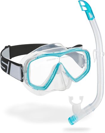 Маска для дайвінгу та снорклінгу Прозора/Аквамарин Маска Сноркель
